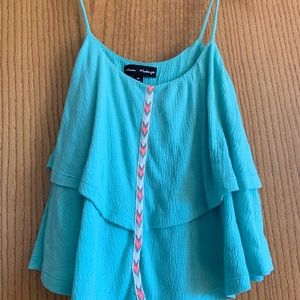 teal spaghetti strap tank